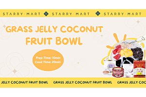How to Make Grass Jelly Coconut Milk Fruit Bowl