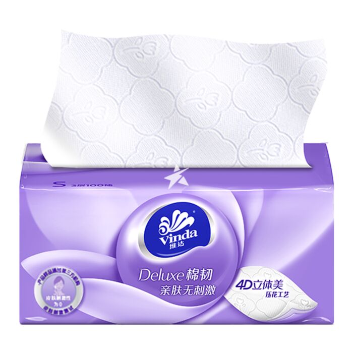 Buy Vinda Deluxe 3 Layers 4D Tissue 100 Sheets - Chinese Supermarket ...