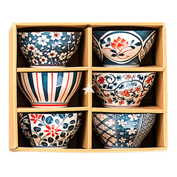 Buy Starry Mart Japanese Bowl Gift Set - Japanese Pattern Ø 12cm | H 6. ...