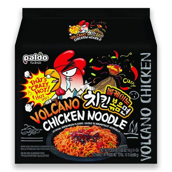 Paldo Volcano Chicken Noodle Artificial Beef And Chicken Flavour 140g