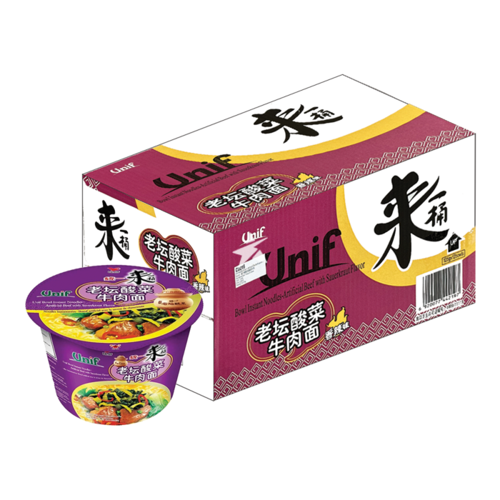 UNIF Bowl Instant Noodles Beef with Sauerkraut Flavour – Noodle