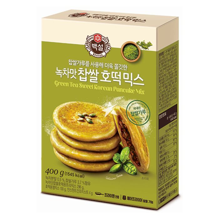 CJ Beksul Korean Sweet Pancake Mix Green Tea Flavour 400g | Starry Mart