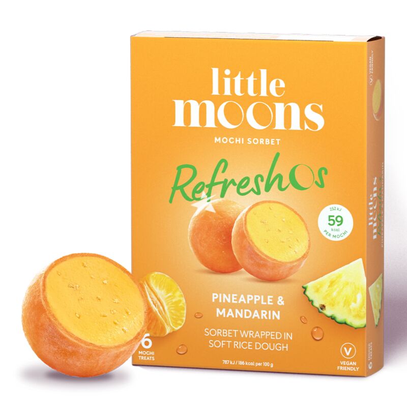 Buy Little Moon Refreshos Pineapple & Mandarin Mochi Ice Cream 6 Pieces ...