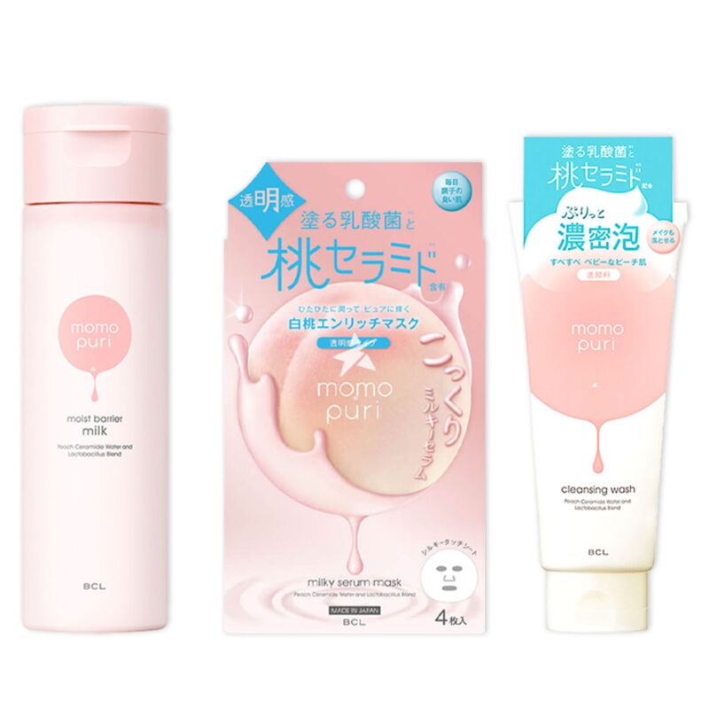 Buy BCL Momo Puri Peach Skin Care Set - Japanese Supermarket Online UK ...