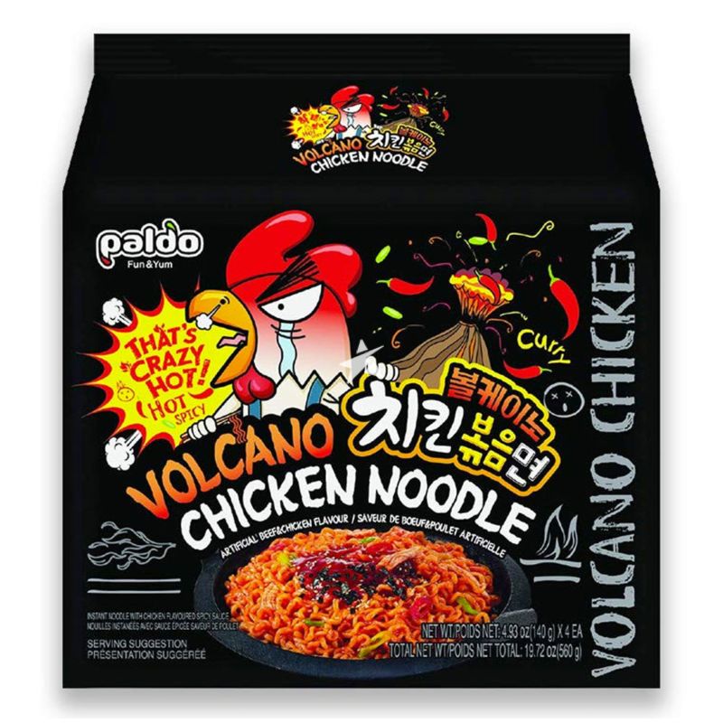 Paldo Volcano Chicken Noodle Artificial Beef And Chicken Flavour 140g