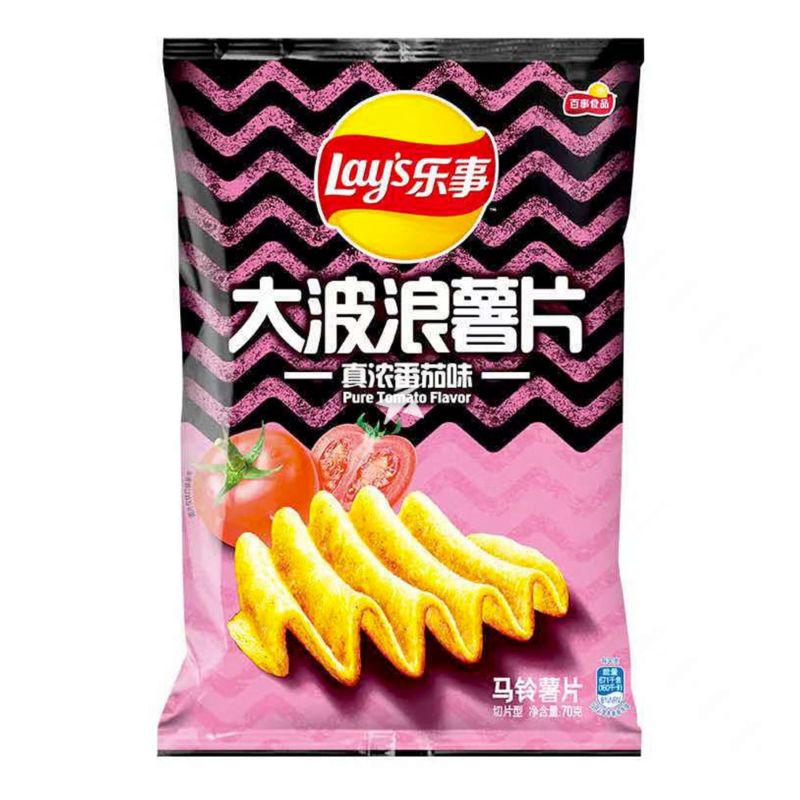 Buy Lay's Wave Potato Chips Pure Tomato Flavour 70g - Chinese Supermarket  Online UK | Starry Mart