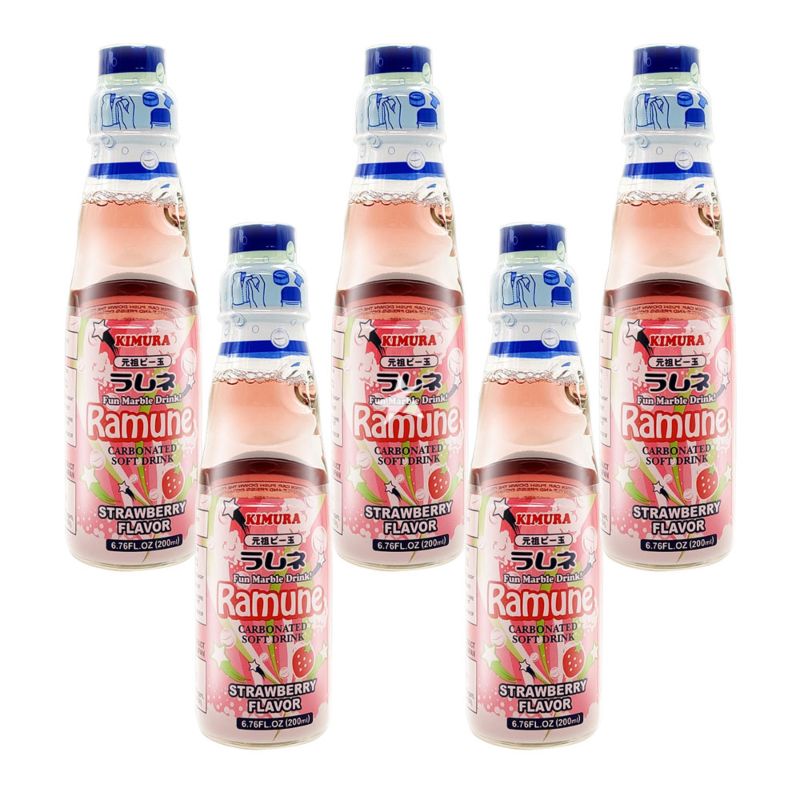 Buy Kimura Ramune Strawberry 200ml (5 Bottles) - Japanese Supermarket ...