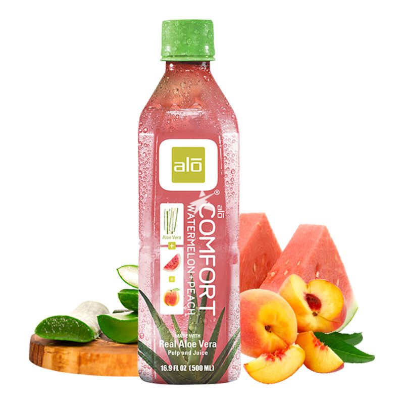 Alo Comfort Aloe Vera Watermelon Peach Drink 500ml Starry Mart