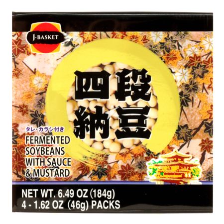 J-Basket Natto (Fermented Soybeans with Sauce & Mustard) 4 Packs 160g
