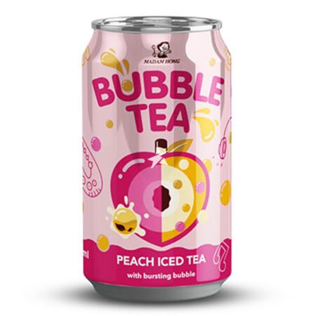 Madam Hong Bubble Tea Peach Iced Tea with Bursting Bubble 315ml