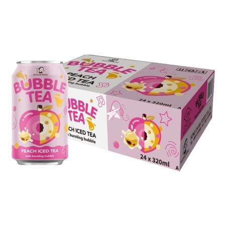 Madam Hong Bubble Tea Peach Iced Tea with Bursting Bubble 315ml (24 Cans)