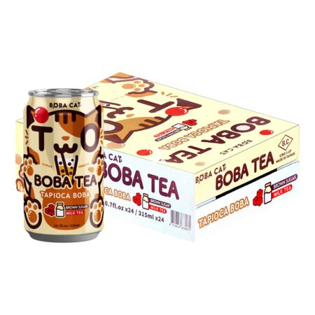 Boba Cat Brown Sugar Boba Tea 315ml (24 Cans)