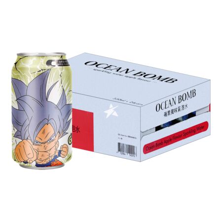 YHB Ocean Bomb Natural Deep Sea Sparkling Water - Apple Flavour [Dragon Ball] 330ml (24 Cans)
