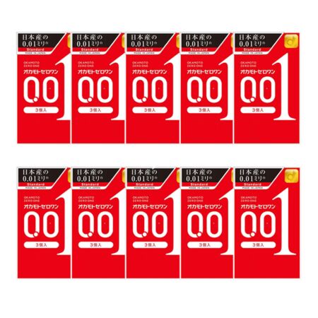 Okamoto Condoms Zero One 0.01 Standard 3 Pieces (Pack of 10)