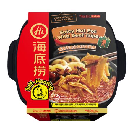 Haidilao Self-Heating Hot Pot - Spicy Hot Pot with Beef Tripe 370g