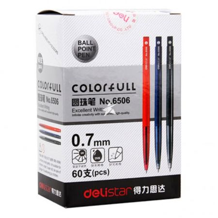 Deli 60 Ballpoint Pens [No.6506] 0.77mm (Blue)