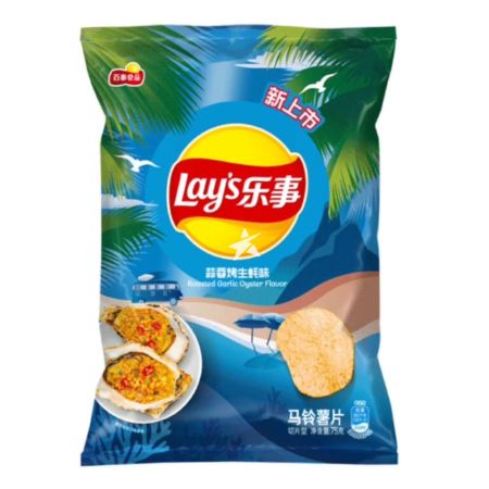 Lay's Potato Chips Roasted Garlic Oyster Flavour [Seasonal Limited Edition] 70g