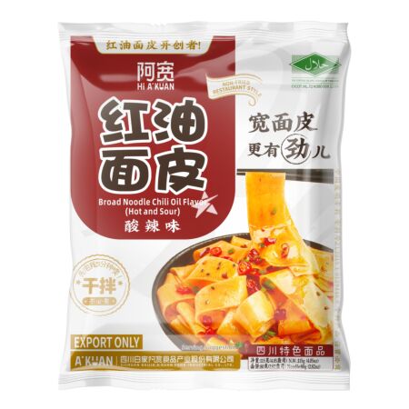 Baijia A-kuan Sichuan Broad Noodle Chilli Flavour - Hot and Sour 115g