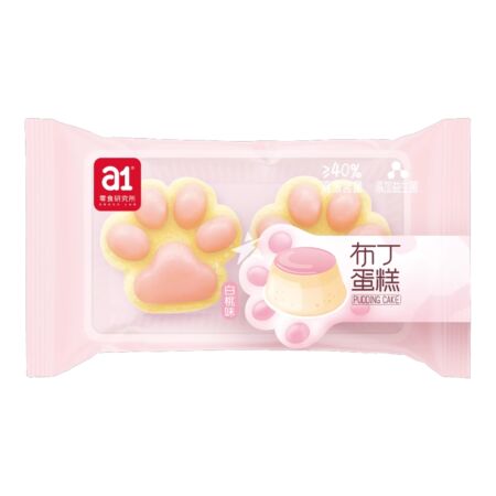A1 SNACK LAB Kitten Paw Pudding Cake White Peach Flavour 40g