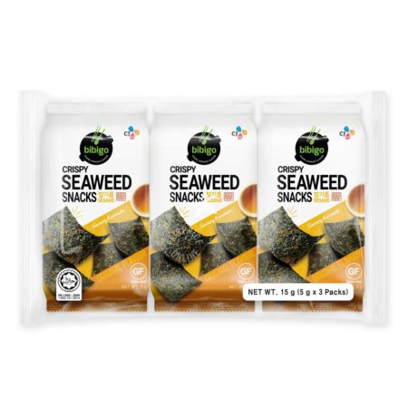 CJ Bibigo Crispy Seaweed Snacks - Sesame Flavour (Pack of 3) 15g
