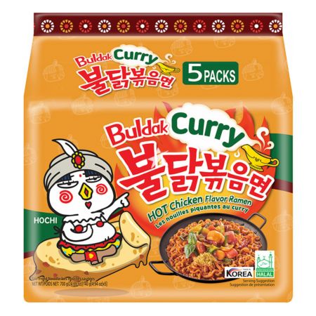Samyang Buldak Hot Chicken Flavour Ramen - Curry 140g (Pack of 5)