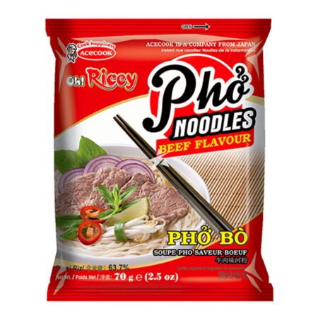 Acecook Oh! Ricey Pho Noodles Beef Flavour 70g