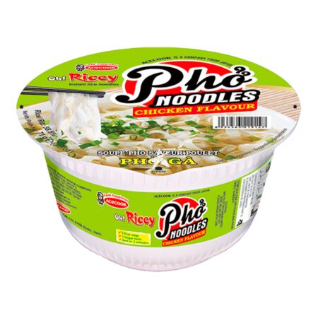 Acecook Oh! Ricey Instant Rice Noodle - Pho Noodles Chicken Flavour (Bowl) 71g