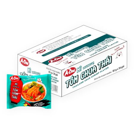A-ONE Instant Noodle Thailand Sour Shrimp Flavour 85g (Box of 30)