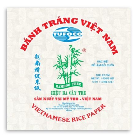 Bamboo Tree Vietnamese Rice Paper (Squared) 22cm 340g