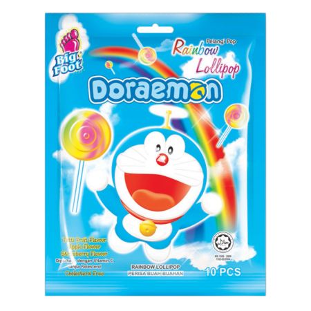 Big Foot Doraemon  Series - Rainbow Doraemon Lollipop (10 pcs) 100g