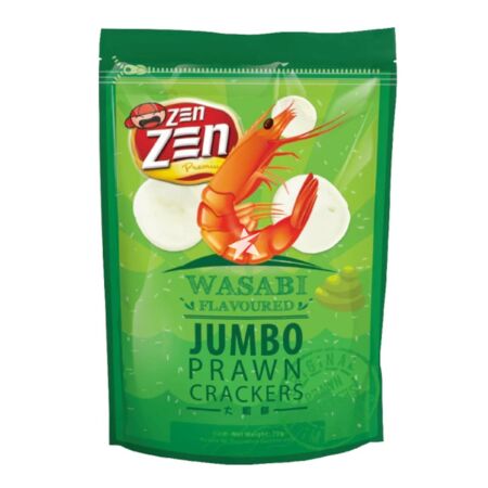 Zen Zen Jumbo Prawn Crackers Wasabi Flavour 70g