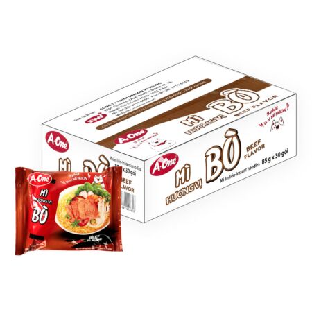 A-ONE Instant Noodle Beef Flavour 85g (Box of 30)
