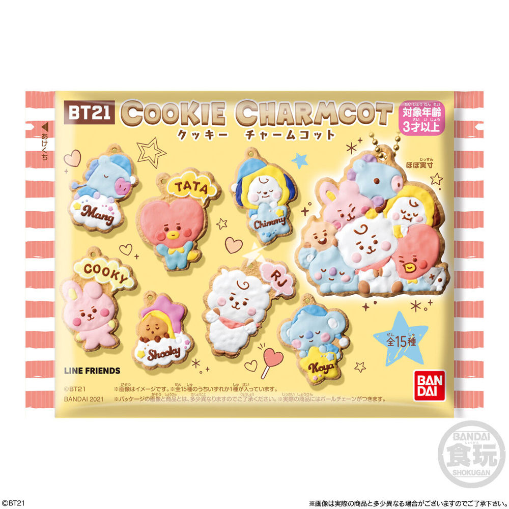 Bandai Chewing Gum with BT21 Characters' Cookie Charmcot Key Chain