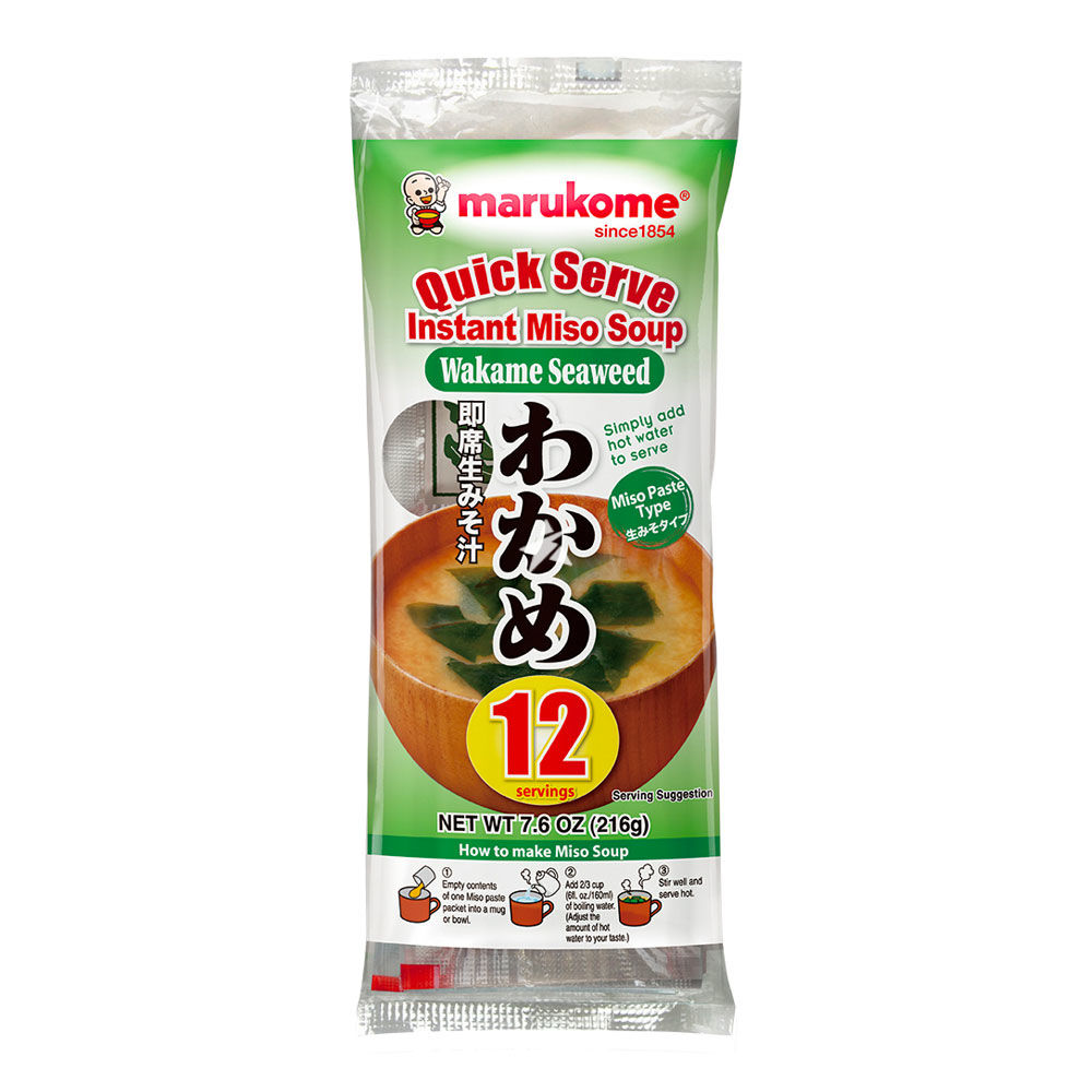 Marukome Quick Serve Instant Miso Soup with Wakame Seaweed 12