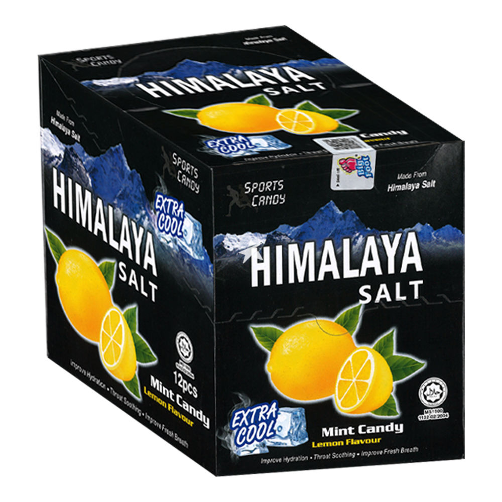 Big Foot 🇲🇾 Natural Himalaya Salt Mint Candy Lemon Flavour Cool-  12pcksx15g