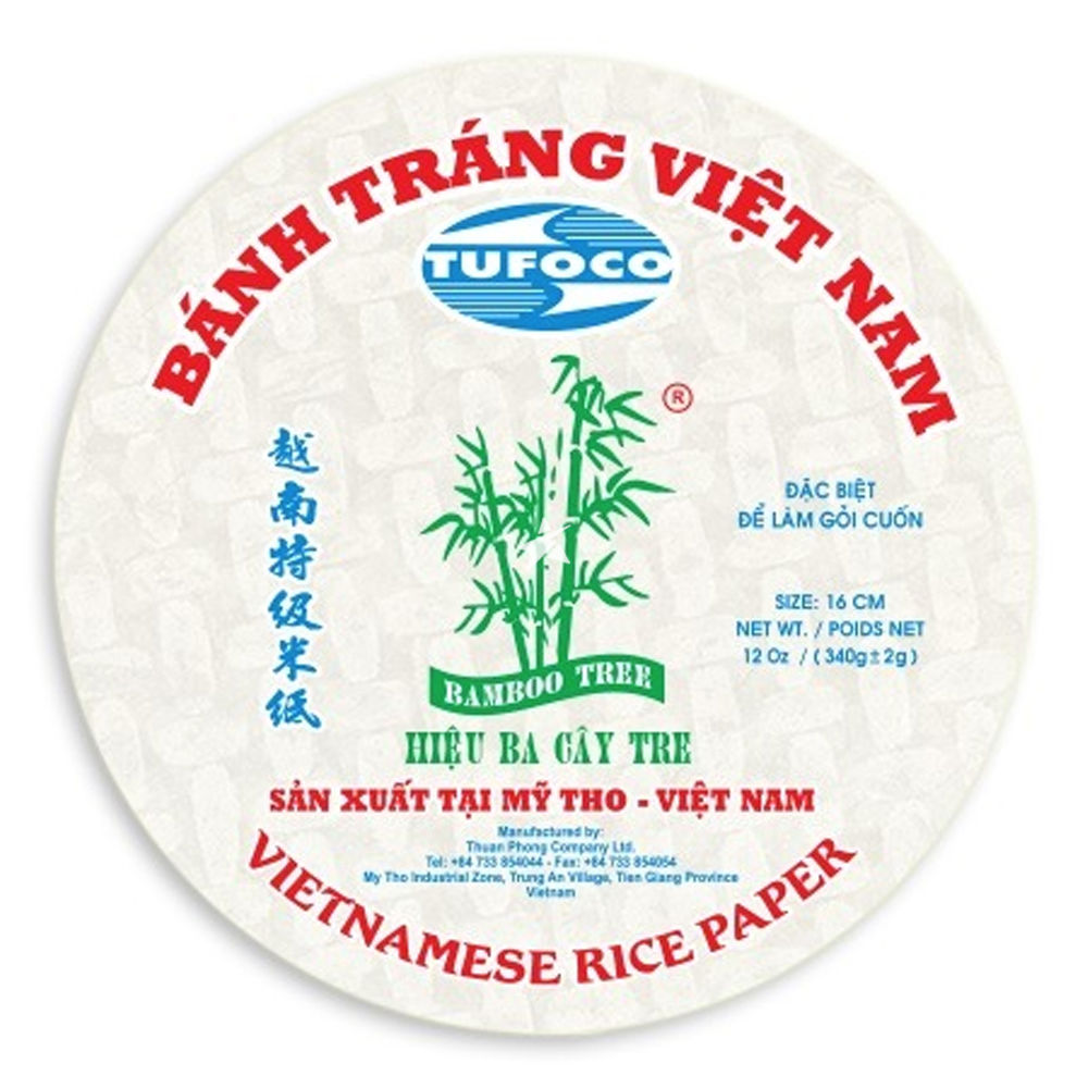 Bamboo Tree feuille de riz ronde pour nems vietnamiens 16cm 340gr